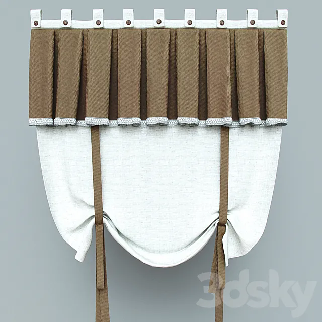 Curtains in country style 3D Model