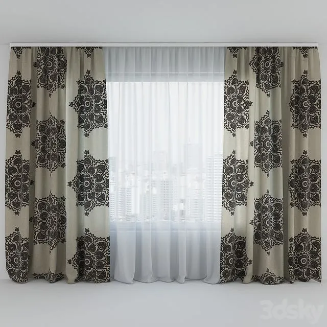 Curtains INDIAN LOOP 3D Model Curtains INDIAN LOOP 3D Model