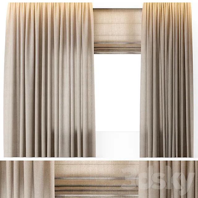 CURTAINS LINEN 3D Model CURTAINS LINEN 3D Model
