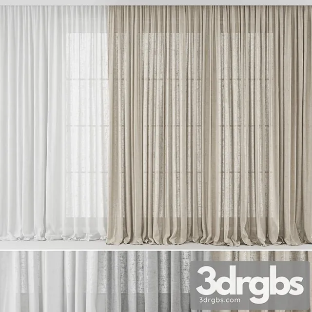 Curtains long linen set 02 Curtains long linen set 02
