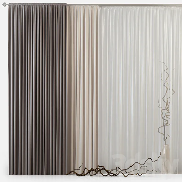 Curtains m02 3D Model Curtains m02 3D Model