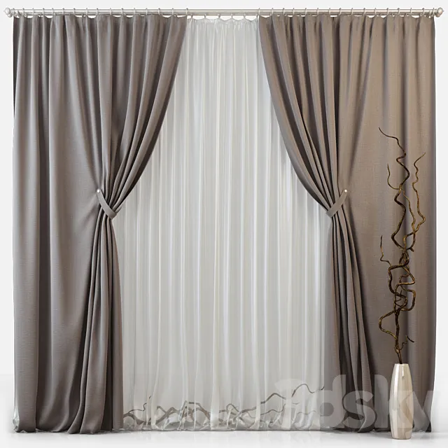 Curtains m08 3D Model