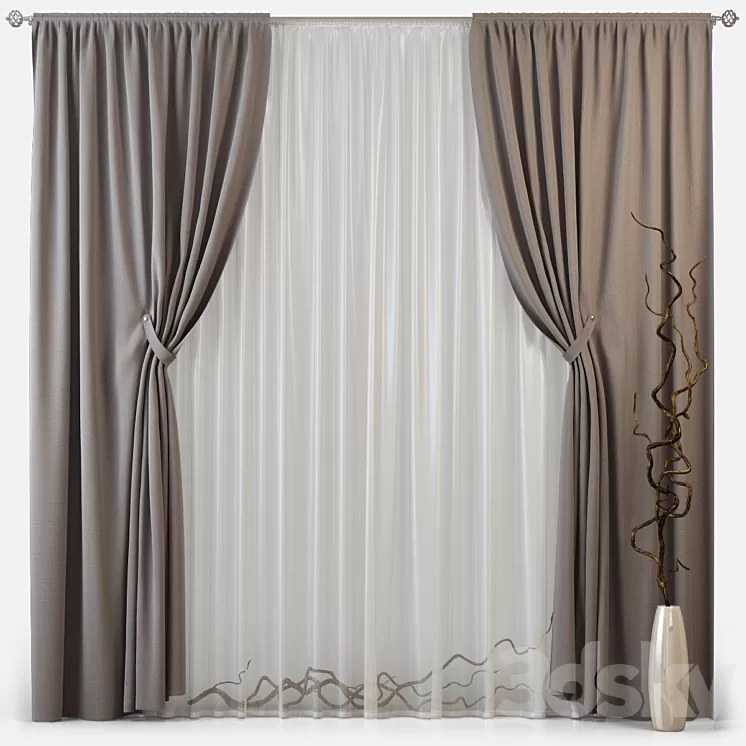 Curtains m09 3D Model Curtains m09 3D Model