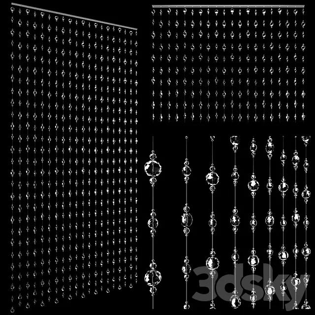 Curtains made of beads “Waterfall” 3D Model Curtains made of beads “Waterfall” 3D Model