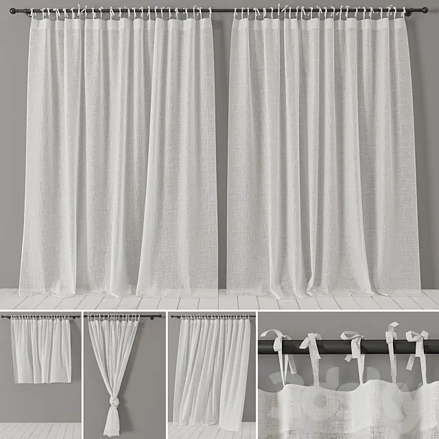 Curtains magic linen 3D Model Curtains magic linen 3D Model