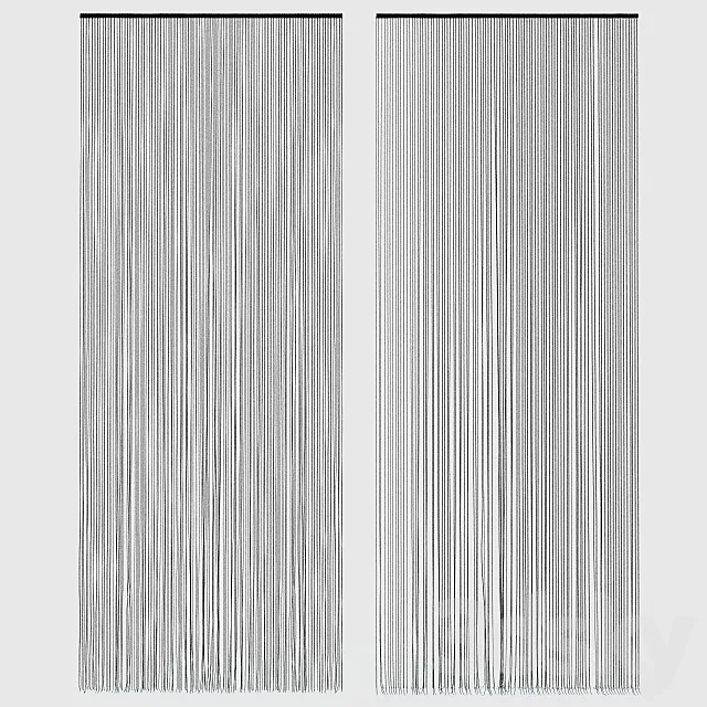 Curtains of threads. Muslin. 3DModel