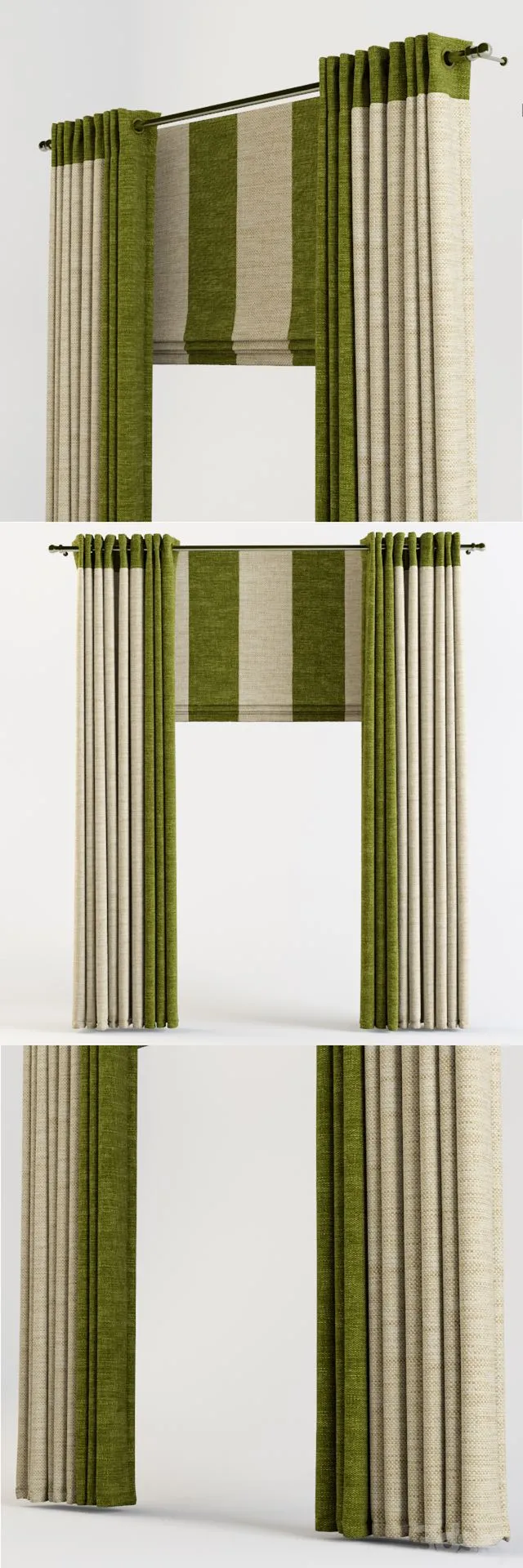 Curtains on the eyelets 3D Model