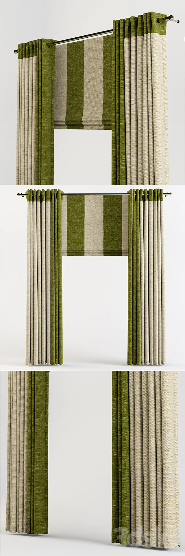 Curtains on the eyelets 3D Model