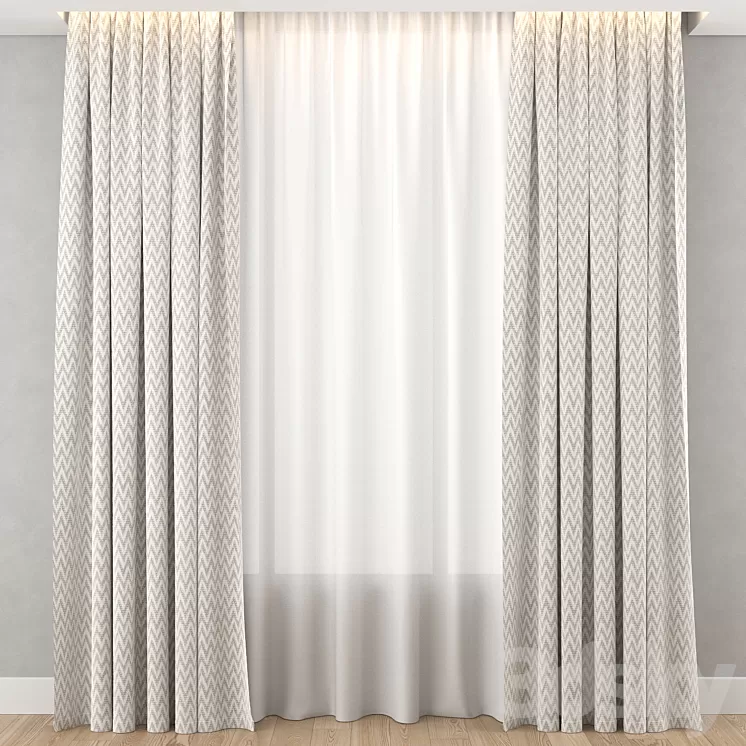 Curtains pattern 3 3D Model Free Download