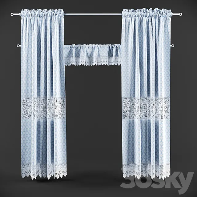 Curtains Provence 3D Model Curtains Provence 3D Model
