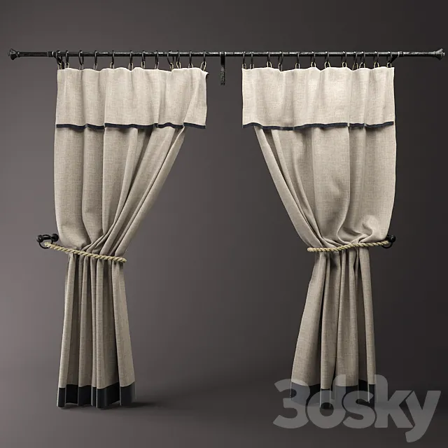 Curtains & rope 3DModel