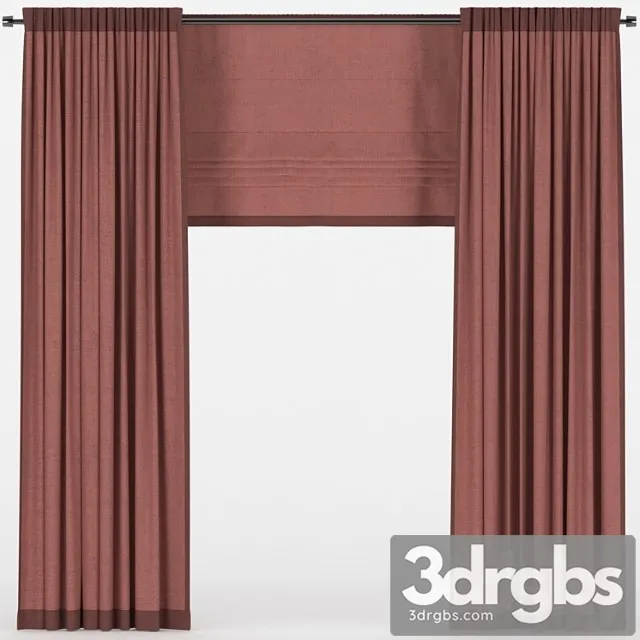 Curtains with a Roman Curtain 3D Model Download