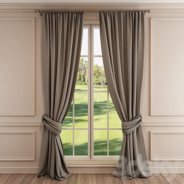 curtains with cornice 3DModel