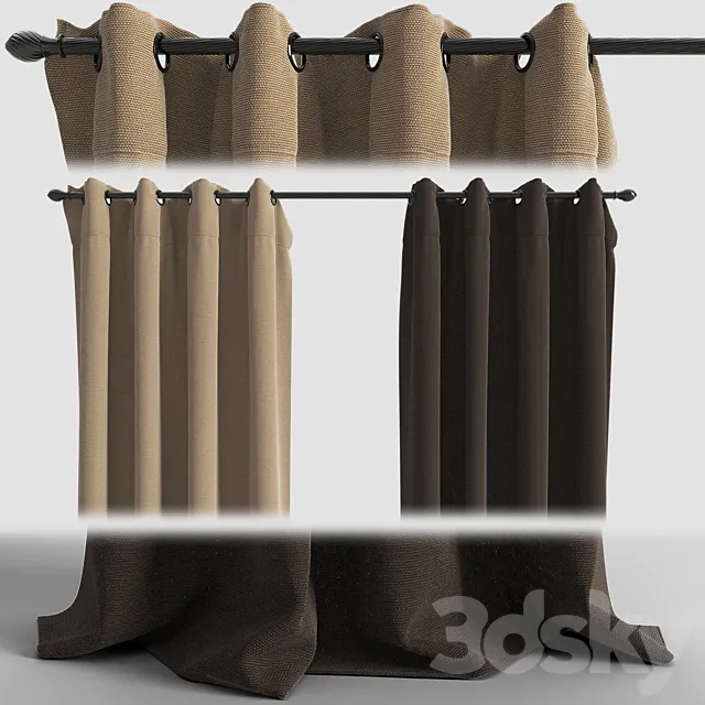Curtains with eyelets 3DModel