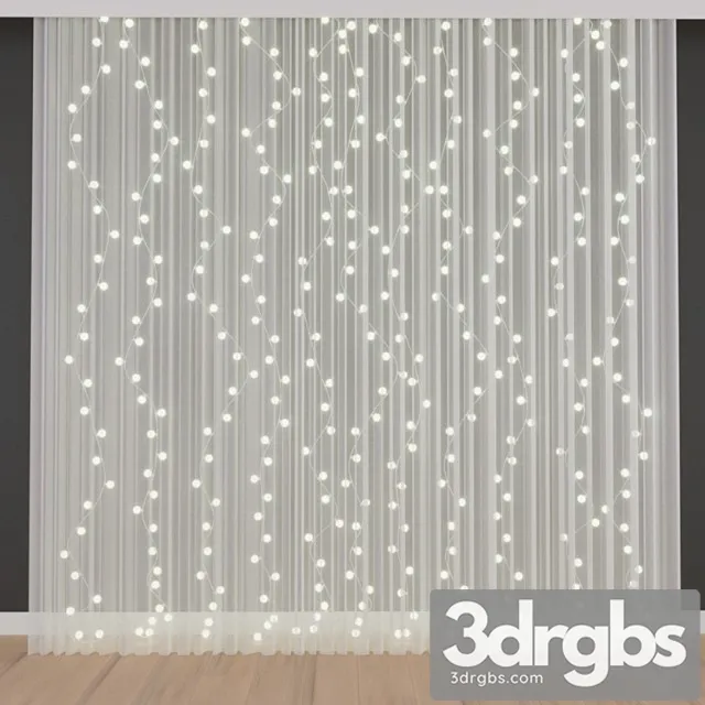 Curtains with garlands 3D Model Download