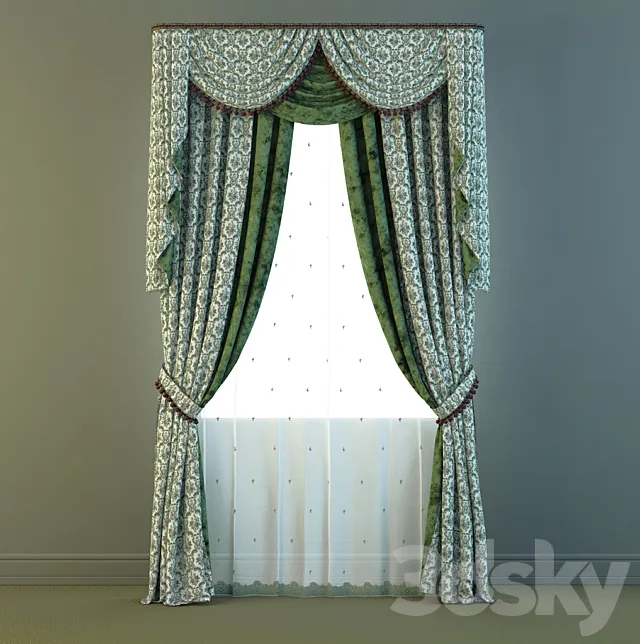 curtains with lambrekenom3 3D Model