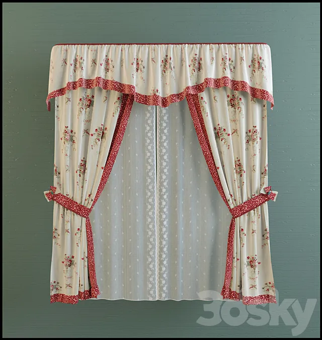 curtains with lambrequins 3DModel
