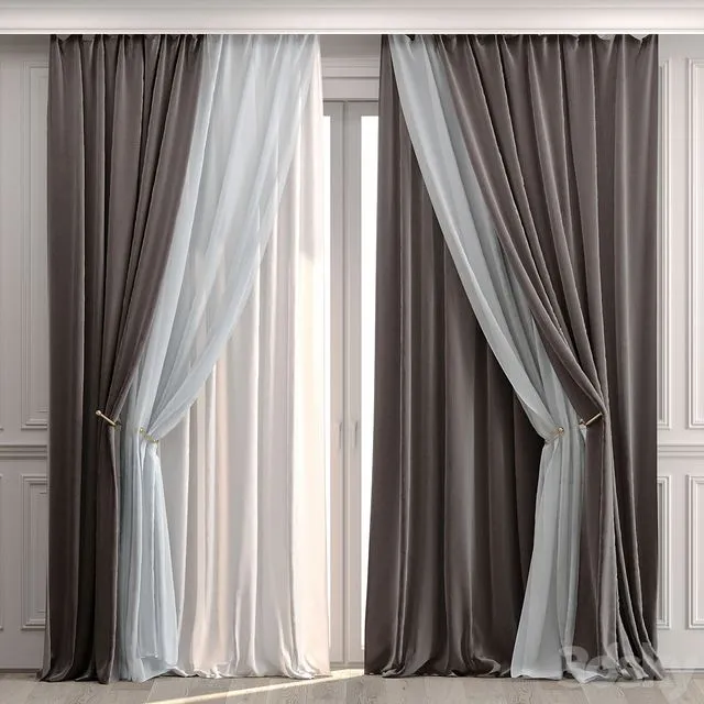 Curtains with moldings 532C 3D Model Curtains with moldings 532C 3D Model