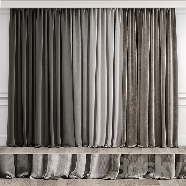 Curtains with moldings 538C 3D Model Curtains with moldings 538C 3D Model