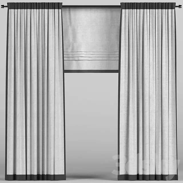 Curtains with roman. 3D Model Curtains with roman. 3D Model