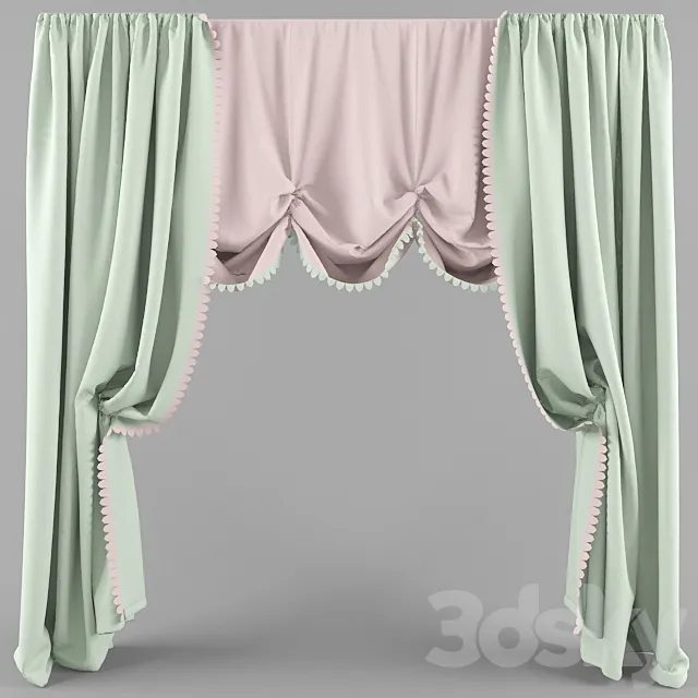 curtains with Ruffles 3DModel