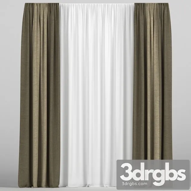 Curtains With Tulle 105 3D Model Download