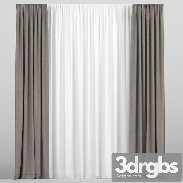 Curtains With Tulle 59 3D Model Download