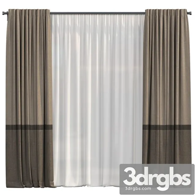 Curtains with tulle in three colors Curtains with tulle in three colors