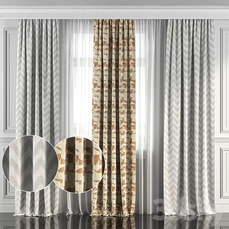 Curtains with window 117 3D Model Curtains with window 117 3D Model