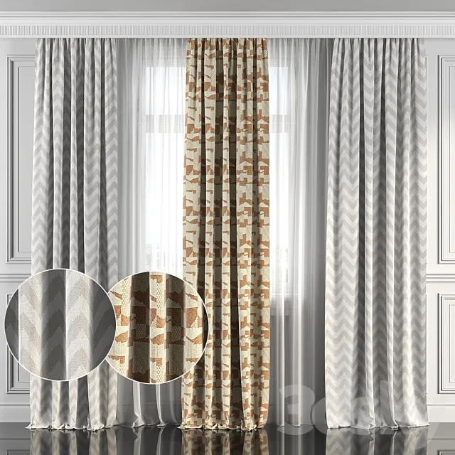 Curtains with window 117 3DModel Curtains with window 117 3DModel