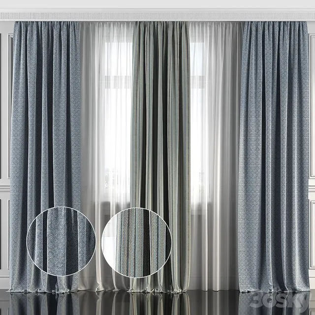 Curtains with window 130 3D Model Curtains with window 130 3D Model