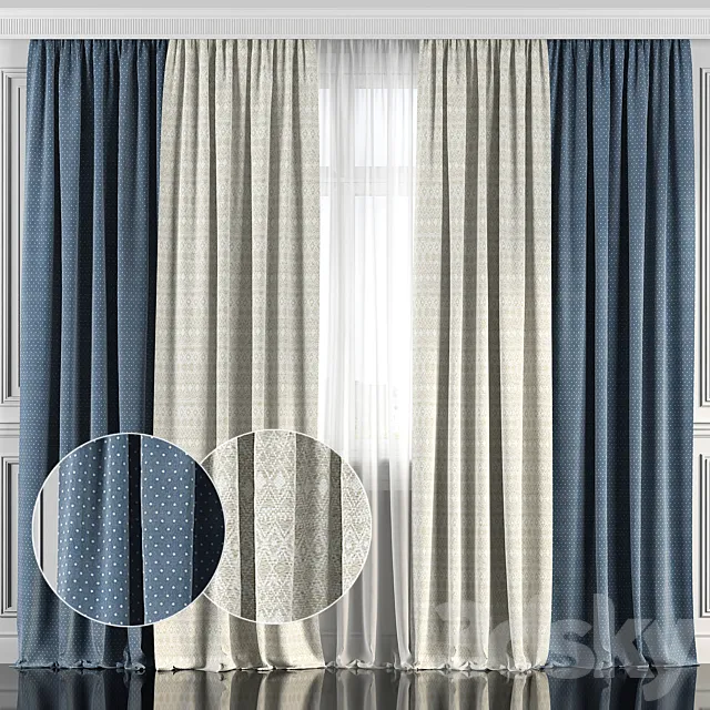 Curtains with window 134 3DModel Curtains with window 134 3DModel