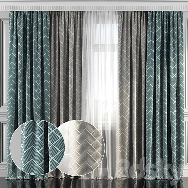 Curtains with window 163 3DModel Curtains with window 163 3DModel