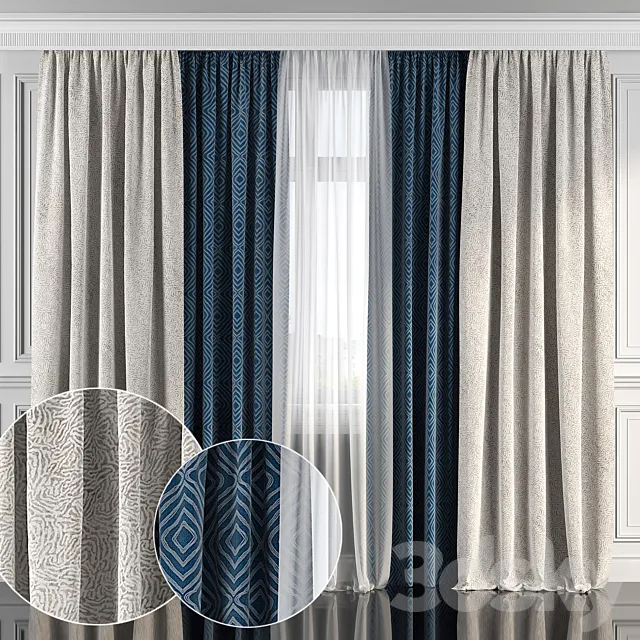 Curtains with window 176 3D Model Curtains with window 176 3D Model