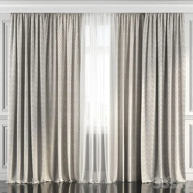 Curtains with window 186 3D Model Curtains with window 186 3D Model