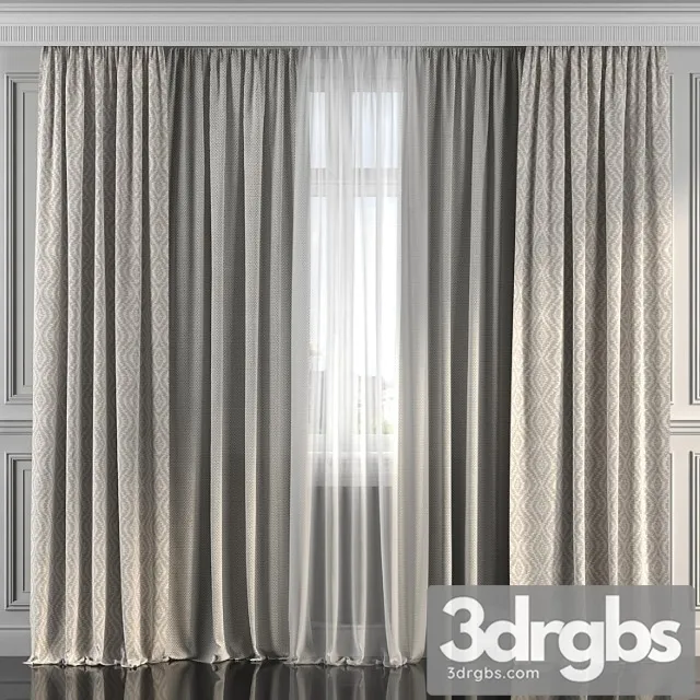 Curtains With Window 190 3D Model Download