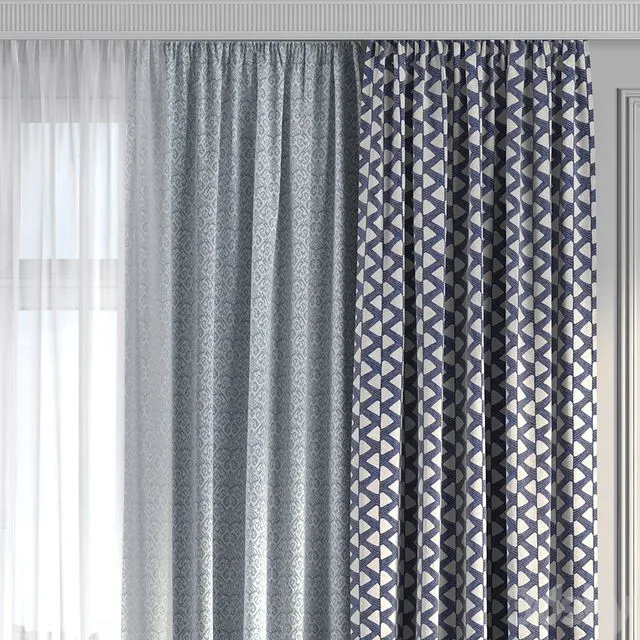 Curtains with window 212 3D Model Curtains with window 212 3D Model