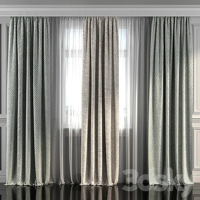 Curtains with window 275 3D Model Curtains with window 275 3D Model