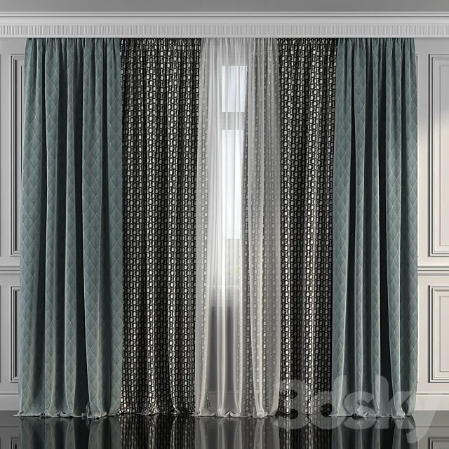 Curtains with window 286 3DModel Curtains with window 286 3DModel