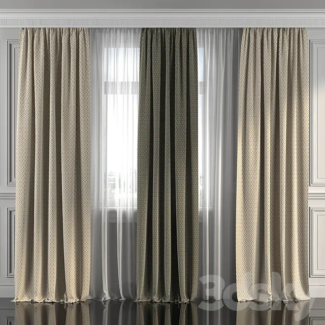 Curtains with window 287 3D Model Curtains with window 287 3D Model