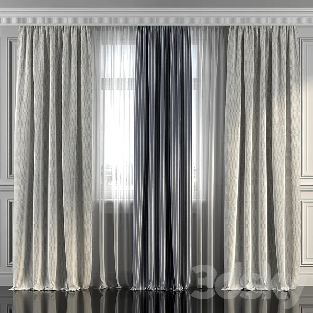 Curtains with window 295 3D Model Curtains with window 295 3D Model