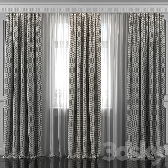 Curtains with window 298 3D Model Curtains with window 298 3D Model