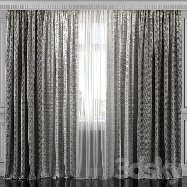 Curtains with window 309 3D Model Curtains with window 309 3D Model