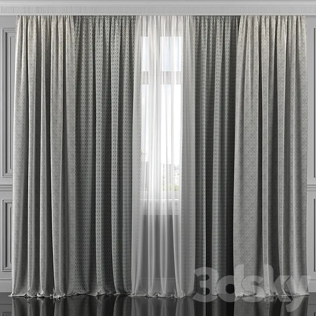Curtains with window 310 3D Model Curtains with window 310 3D Model