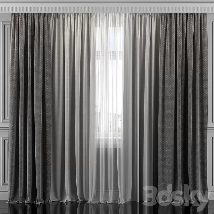 Curtains with window 311 3D Model Curtains with window 311 3D Model