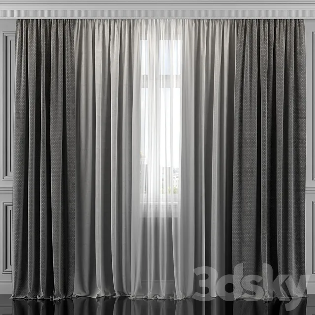 Curtains with window 311 3DModel Curtains with window 311 3DModel