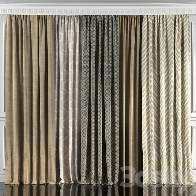 Curtains with window 45 3DModel Curtains with window 45 3DModel