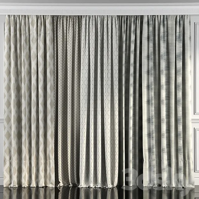 Curtains with window 49 3D Model Curtains with window 49 3D Model