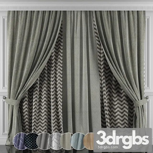 Curtains with window and moldings 426-431 Curtains with window and moldings 426-431