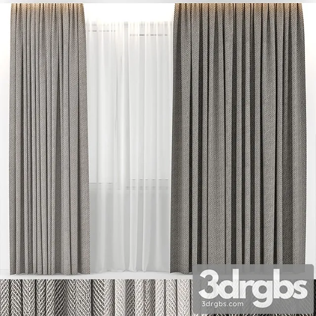 Curtains Wool 3D Model Download